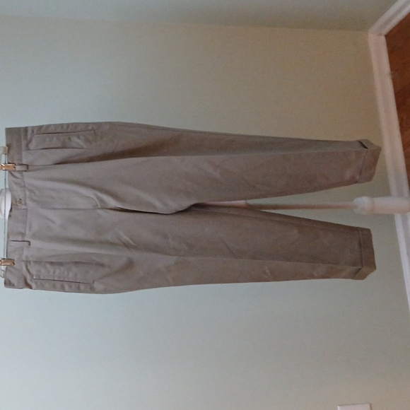 Savane Cotton Khaki Cuffed Business Casual Trousers 36 x 29 - Picture 1 of 4